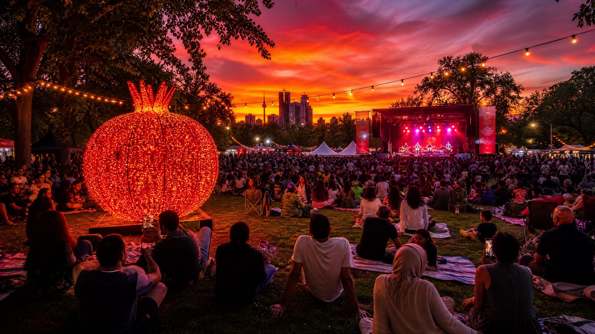 Pomegranate Fest at sunset